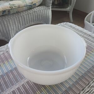 Vintage Glasbake Made For Sunbeam #23 White Milk Glass 9" Mixmaster Mixing Bowl